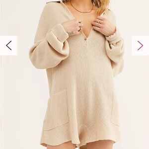 Free people picnic sweater romper